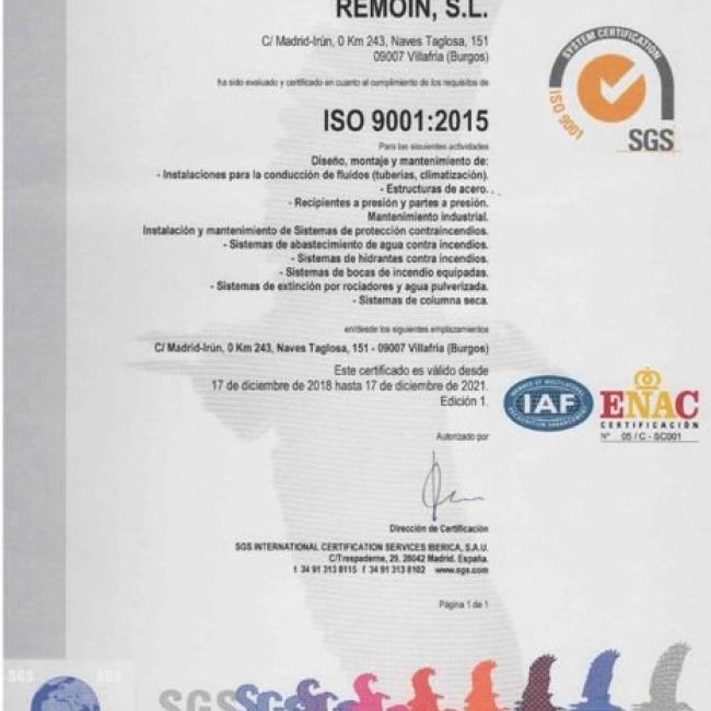 Empresa certificada de servicios a la industria